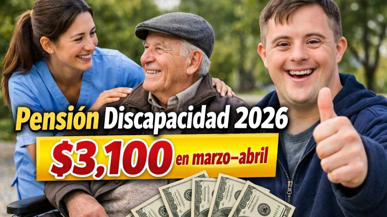Pensión Discapacidad 2026: $3,100 en marzo–abril, pasos para cobrar y fechas de pago