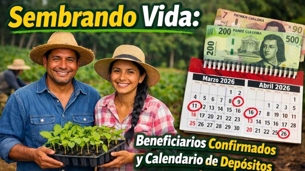 Sembrando Vida: apoyo de $6,000 pesos, beneficiarios confirmados y calendario de depósitos marzo–abril 2026