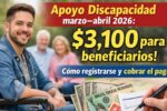 Apoyo Discapacidad marzo–abril 2026: $3,100 para beneficiarios, cómo registrarse y cobrar el pago