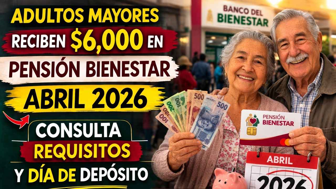 Adultos mayores reciben $6,000 en Pensión Bienestar abril 2026: consulta requisitos y día de depósito