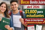 Becas Benito Juárez abril 2026: $1,800 para estudiantes, pasos de inscripción y calendario de pagos