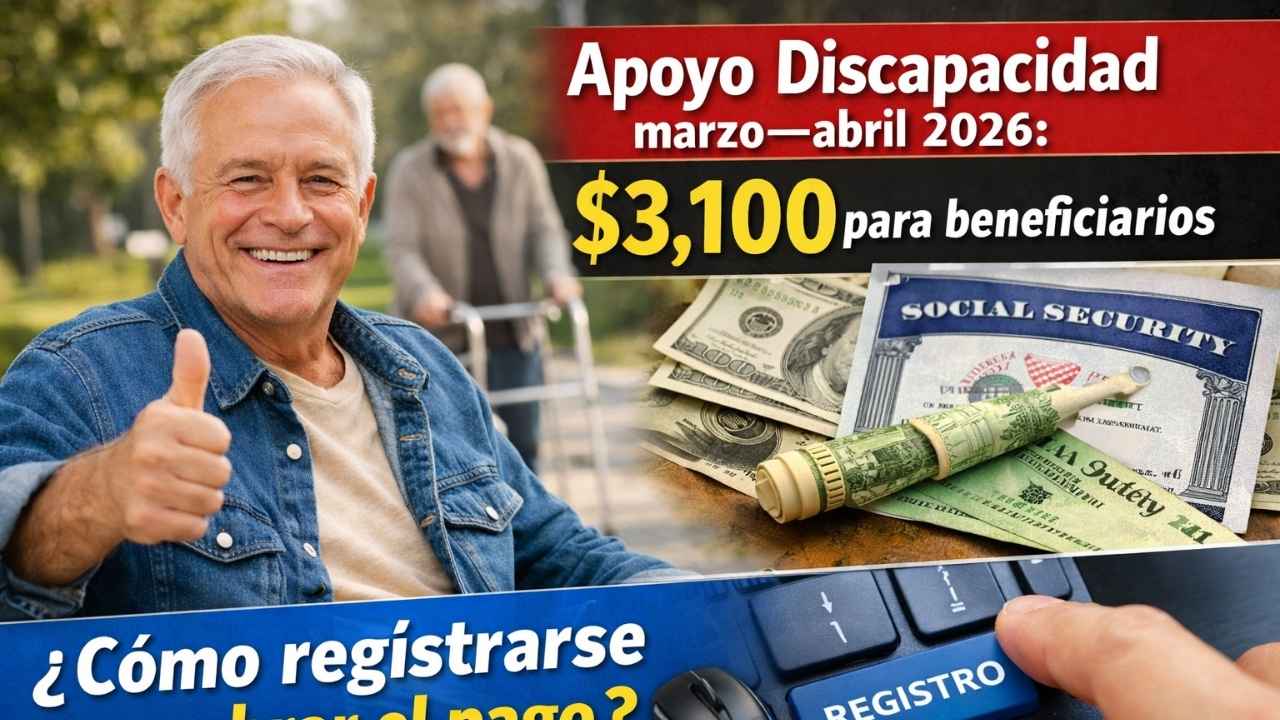 Apoyo Discapacidad marzo–abril 2026: $3,100 para beneficiarios, cómo registrarse y cobrar el pago