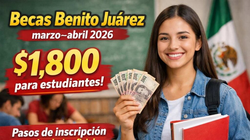 Becas Benito Juárez marzo–abril 2026: $1,800 para estudiantes, pasos de inscripción y calendario oficial