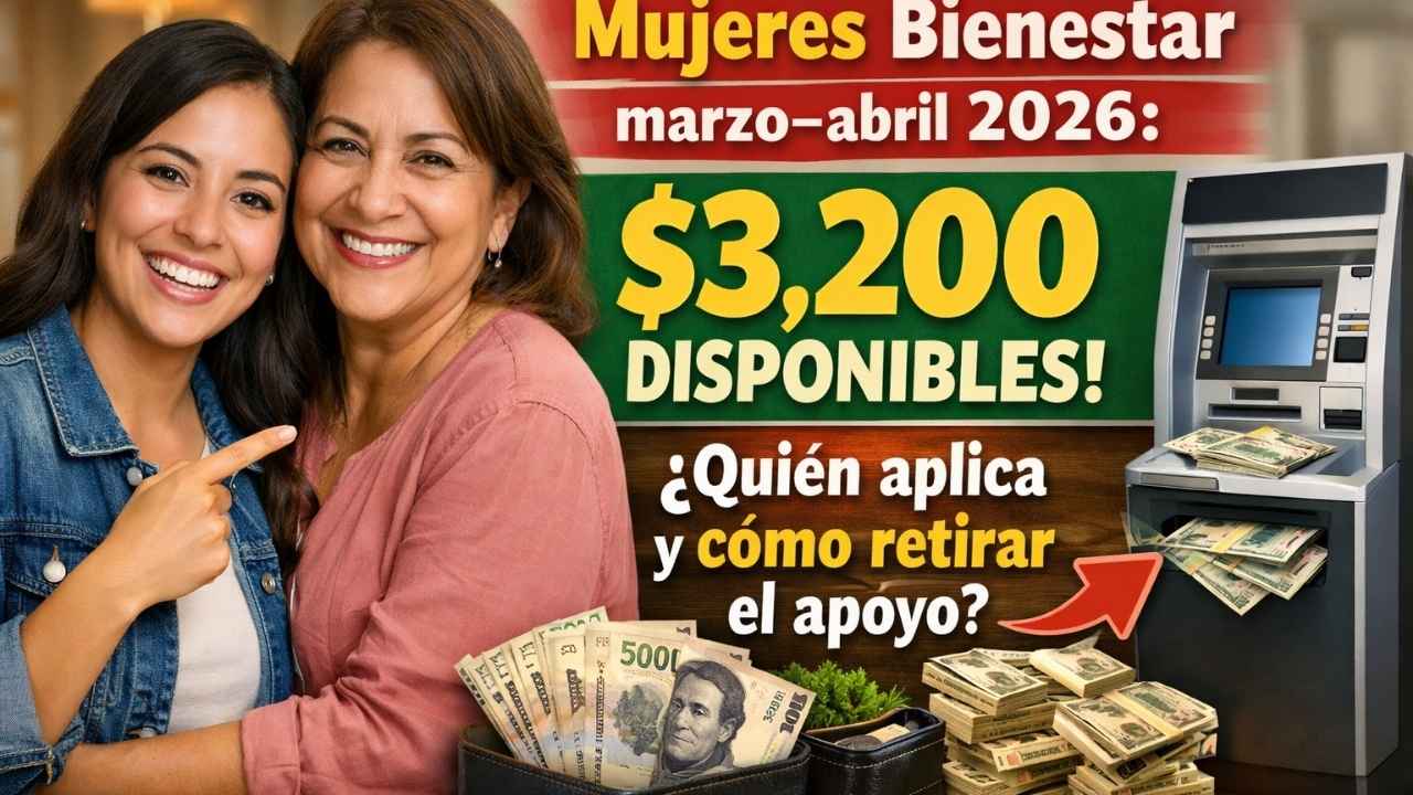 Mujeres Bienestar marzo–abril 2026: $3,200 disponibles, quién aplica y cómo retirar el apoyo